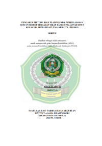 Image of Pengaruh Metode Role Playing Pada Pembelajaran Qur’an Hadist Terhadap Sikap Tanggung Jawab Siswa Kelas 4 Di MI Madinatunnajah Kota Cirebon