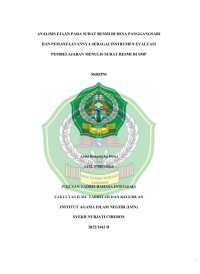 Analisis Ejaan Pad Surat Resmi di Desa Panggangsari dan Pemanfaatannya Sebagai Instrumen Evaluasi Pembelajaran Menulis Surat Resmi di SMP