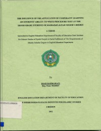 The Influence Of The Application Of Cooperative Learning On Students Ability To Write Procedure Text At The Tenth Grade Students Of Madrasah Aliyah Negeri 1 Brebes