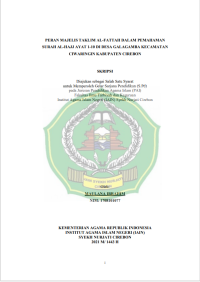 Image of Peran Majelis Taklim Al-Fattah Dalam Pemahaman Surah Al-Hajj Ayat 1 - 10 di Desa Galagamba Kecamatan Ciwaringin Kabupaten Cirebon