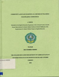 Community Language Learning As Method Of Teaching For Speaking Competence